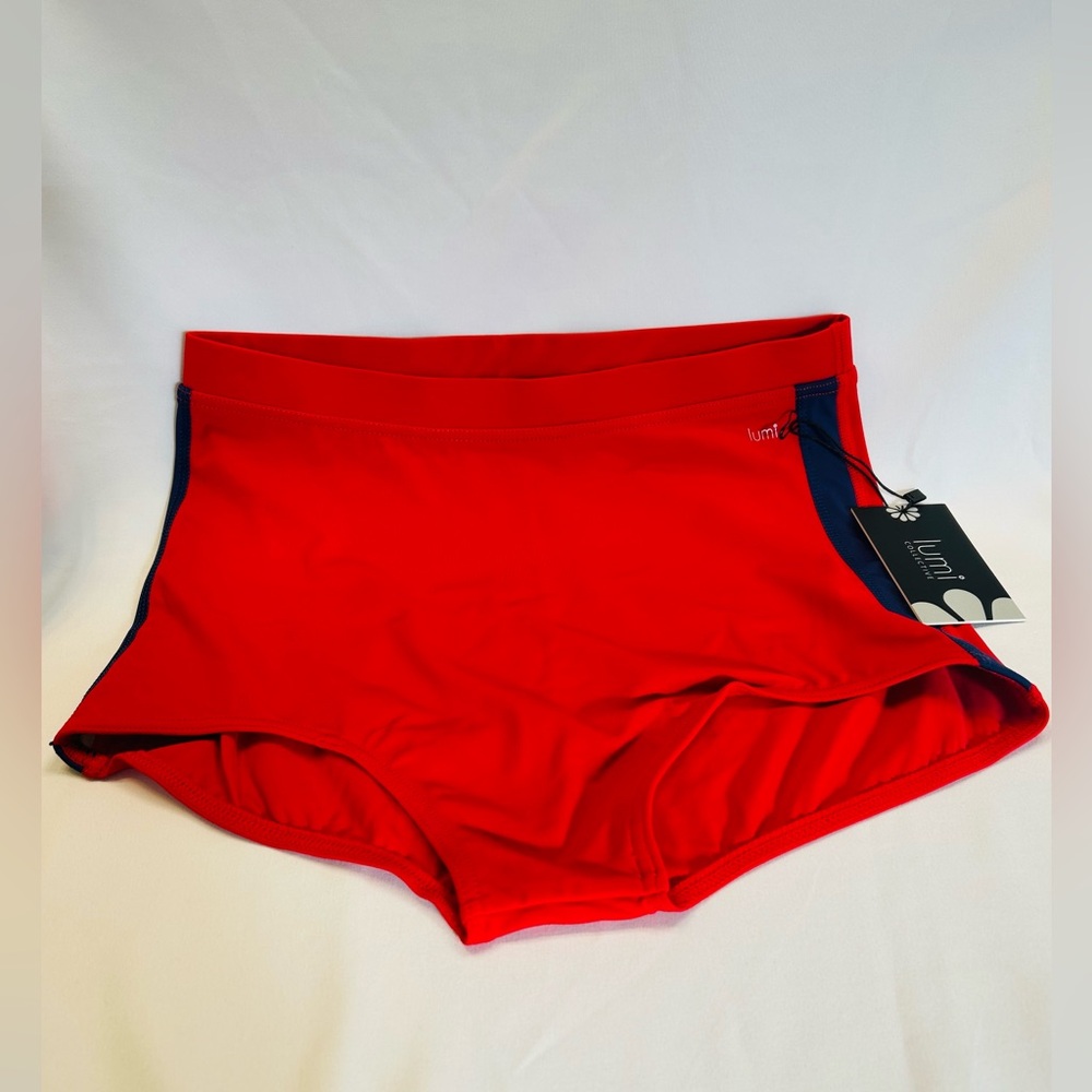 Lumi Collective Red High-Waisted Swim Bottoms. New With Tags - Picture 3 of 8
